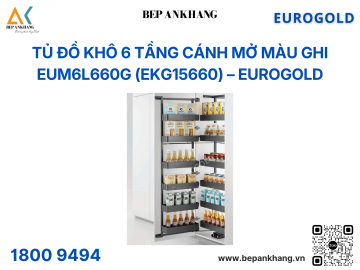 Tủ đồ khô 6 tầng cánh mở màu ghi cao cấp EUM6L660G (EKG15660) – Eurogold